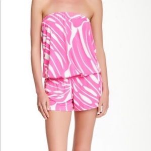 NWT Tori Richard Jungle Love Romper Candy Pink M